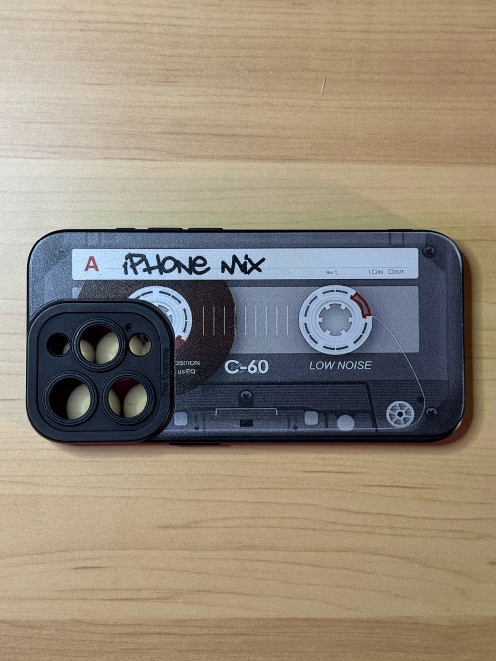 Cassette Tape Graphic iPhone Case - Black/Grey For iPhone 15 Pro - Picture 6 of 9